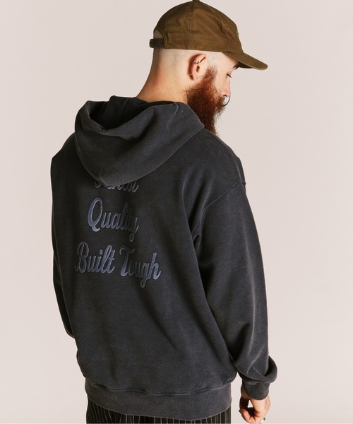 Schott（ショット）の「Schott/ショット/FLOCKY BULLDOG HOODED SWEAT/フロッキー ブルドッグ スウェットパーカー（パーカー・メンズ・ネイビー/ブラック/チャコールグレー・2XL/XL/L/M）」の11枚目の写真