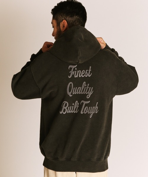 Schott（ショット）の「Schott/ショット/FLOCKY BULLDOG HOODED SWEAT/フロッキー ブルドッグ スウェットパーカー（パーカー・メンズ・ネイビー/ブラック/チャコールグレー・2XL/XL/L/M）」の12枚目の写真