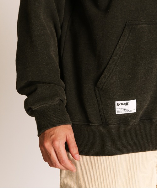 Schott（ショット）の「Schott/ショット/FLOCKY BULLDOG HOODED SWEAT/フロッキー ブルドッグ スウェットパーカー（パーカー・メンズ・ネイビー/ブラック/チャコールグレー・2XL/XL/L/M）」の18枚目の写真