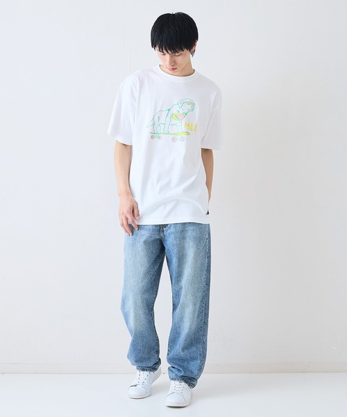 MEI(メイ)の「【MEI/メイ】別注 アニマルプリント オーバーサイズ Tシャツ(Tシャツ/カットソー・メンズ・ホワイト系その他2/ホワイト系その他3/ベージュ系その他3/ブルー系その他2/ホワイト系その他/ブラック系その他・LARGE/MEDIUM)」の8枚目の写真