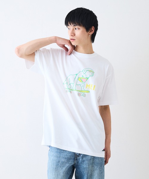 MEI(メイ)の「【MEI/メイ】別注 アニマルプリント オーバーサイズ Tシャツ(Tシャツ/カットソー・メンズ・ホワイト系その他2/ホワイト系その他3/ベージュ系その他3/ブルー系その他2/ホワイト系その他/ブラック系その他・LARGE/MEDIUM)」の9枚目の写真
