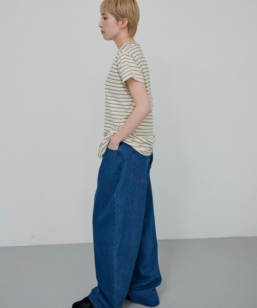 lit(リット)の「Asymmetry Border TEE(Tシャツ/カットソー・レディース・アイボリー/テラコッタ・FREE)」の6枚目の写真