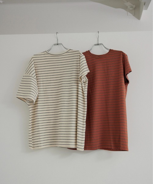 lit(リット)の「Asymmetry Border TEE(Tシャツ/カットソー・レディース・アイボリー/テラコッタ・FREE)」の12枚目の写真