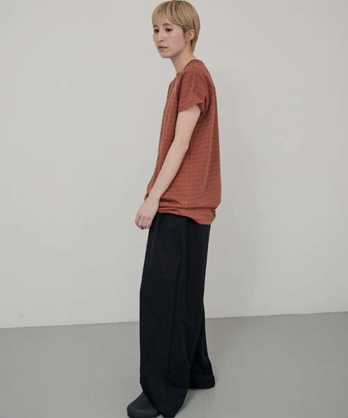 lit(リット)の「Asymmetry Border TEE(Tシャツ/カットソー・レディース・アイボリー/テラコッタ・FREE)」の11枚目の写真