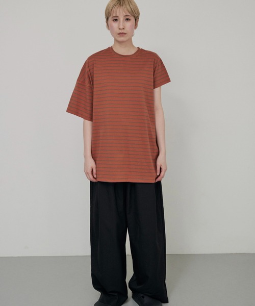 lit(リット)の「Asymmetry Border TEE(Tシャツ/カットソー・レディース・アイボリー/テラコッタ・FREE)」の10枚目の写真