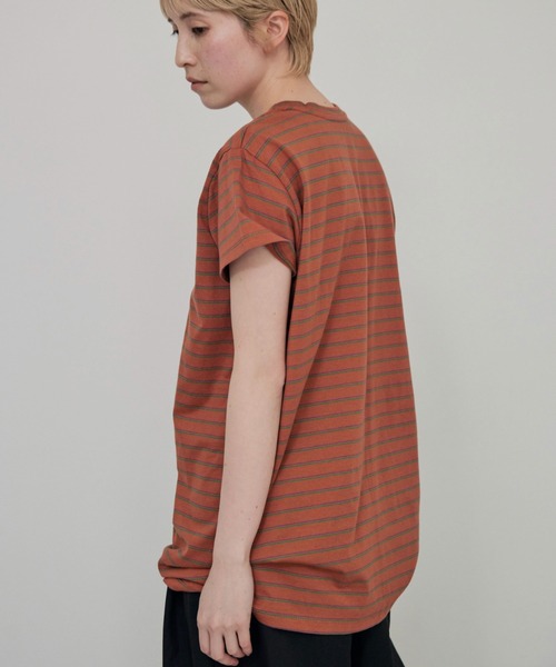 lit(リット)の「Asymmetry Border TEE(Tシャツ/カットソー・レディース・アイボリー/テラコッタ・FREE)」の9枚目の写真