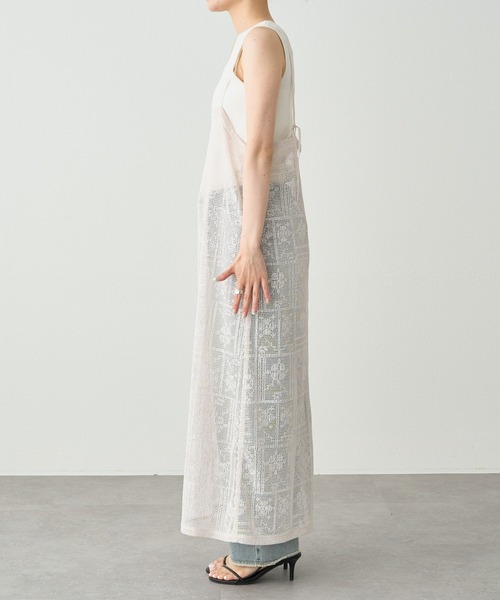 PUAL CE CIN(ピュアルセシン)の「メッシュクロス刺繍キャミワンピース(ワンピース・レディース・アイボリー/ブラック・FREE)」の17枚目の写真