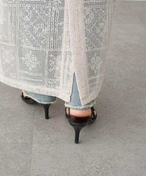 PUAL CE CIN(ピュアルセシン)の「メッシュクロス刺繍キャミワンピース(ワンピース・レディース・アイボリー/ブラック・FREE)」の13枚目の写真