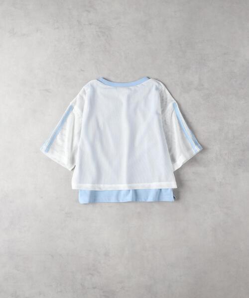 Right-on(ライトオン)の「VIVIAN BLUE(ヴィヴィアンブルー)【キッズ】メッシュドッキングトップス(Tシャツ/カットソー・キッズ・ブラック/サックスブルー・140/150/160/130)」の13枚目の写真