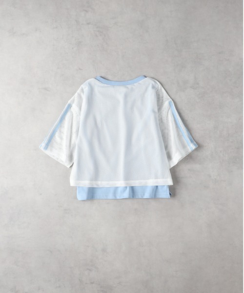 Right-on（ライトオン）の「【VIVIAN BLUE】メッシュドッキングトップス（Tシャツ/カットソー・キッズ・ブラック/サックスブルー・140/150/160/130）」の6枚目の写真