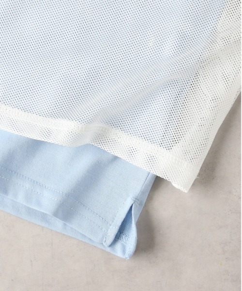 Right-on（ライトオン）の「【VIVIAN BLUE】メッシュドッキングトップス（Tシャツ/カットソー・キッズ・ブラック/サックスブルー・140/150/160/130）」の8枚目の写真