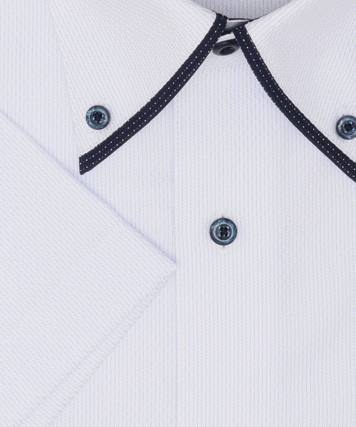 TOKYO SHIRTS（トウキョウシャツ）の「【超形態安定】 形態安定ノンアイロン ボタンダウン 半袖ビジネスワイシャツ（大きいサイズ）（ビジネスシャツ・メンズ・ライトブルー・首回り45cm/首回り47cm）」の3枚目の写真