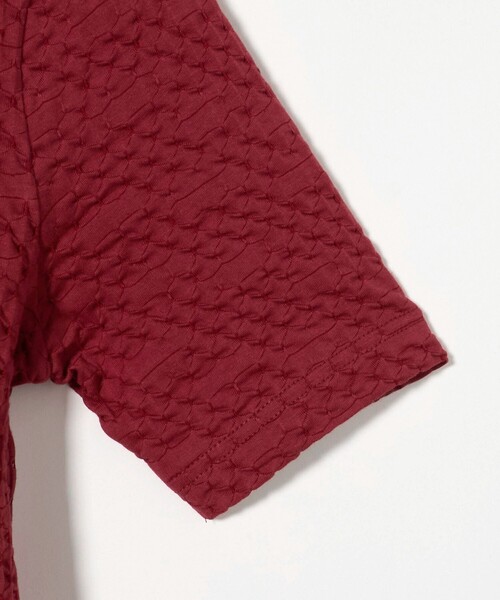 Steven Alan（スティーブンアラン）の「＜Steven Alan＞シュリンク ジャージー ハーフスリーブ カーディガン（カーディガン/ボレロ・レディース・レッド/ブラック/オフホワイト・FREE）」の4枚目の写真