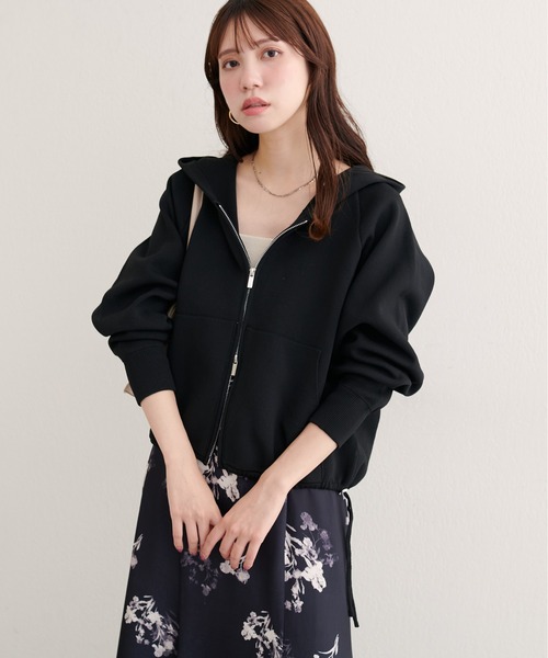 natural couture（ナチュラルクチュール）の「【WEB限定】ニットジップフーディーブルゾン（ブルゾン・レディース・ネイビー/ブラック/ピンク/ブラウン/ブルーグレー/アイボリー・FREE）」の20枚目の写真