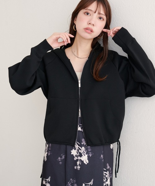 natural couture（ナチュラルクチュール）の「【WEB限定】ニットジップフーディーブルゾン（ブルゾン・レディース・ネイビー/ブラック/ピンク/ブラウン/ブルーグレー/アイボリー・FREE）」の21枚目の写真