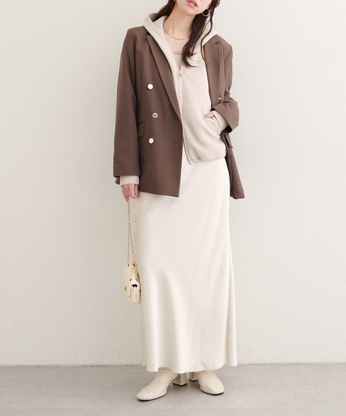 natural couture（ナチュラルクチュール）の「【WEB限定】ニットジップフーディーブルゾン（ブルゾン・レディース・ネイビー/ブラック/ピンク/ブラウン/ブルーグレー/アイボリー・FREE）」の18枚目の写真