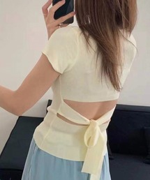 【Jasmine】ベーシックバックオープンTシャツ (SS)