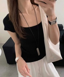 【Jasmine】ベーシックバックオープンTシャツ (SS)