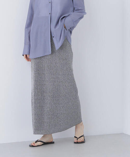NATURAL BEAUTY BASIC(ナチュラルビューティーベーシック)の「◇シアーラメリブナロースカート(スカート・レディース・チャコールグレー/オレンジ・P/S/MEDIUM)」の10枚目の写真