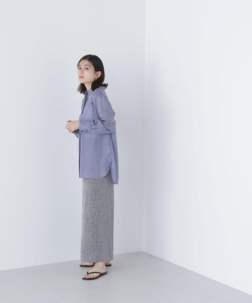 NATURAL BEAUTY BASIC(ナチュラルビューティーベーシック)の「◇シアーラメリブナロースカート(スカート・レディース・チャコールグレー/オレンジ・P/S/MEDIUM)」の11枚目の写真