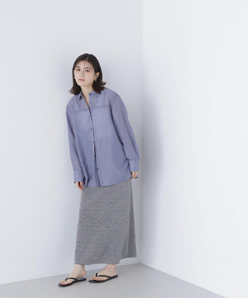 NATURAL BEAUTY BASIC(ナチュラルビューティーベーシック)の「◇シアーラメリブナロースカート(スカート・レディース・チャコールグレー/オレンジ・P/S/MEDIUM)」の13枚目の写真
