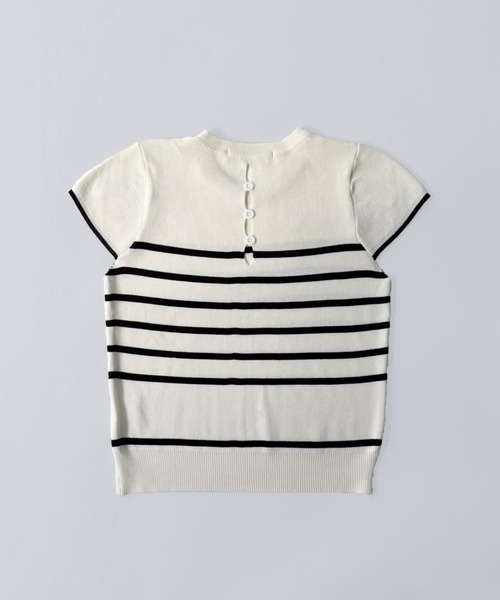 on:nue（オンニュ）の「【on:nue】[選べる6色展開] ラウンドネックショートスリーブニット（ニット/セーター・レディース・ピンク/ホワイト/ブラック/グレー/ストライプ/イエロー・FREE）」の19枚目の写真