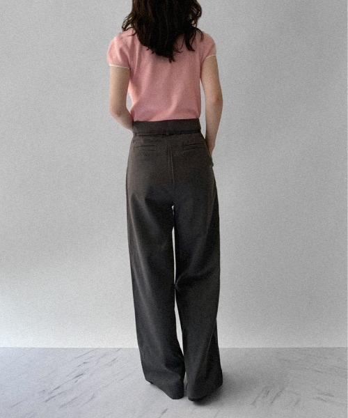 on:nue（オンニュ）の「【on:nue】[選べる6色展開] ラウンドネックショートスリーブニット（ニット/セーター・レディース・ピンク/ホワイト/ブラック/グレー/ストライプ/イエロー・FREE）」の14枚目の写真