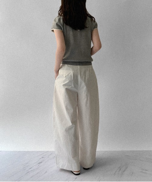 on:nue（オンニュ）の「【on:nue】[選べる6色展開] ラウンドネックショートスリーブニット（ニット/セーター・レディース・ピンク/ホワイト/ブラック/グレー/ストライプ/イエロー・FREE）」の10枚目の写真