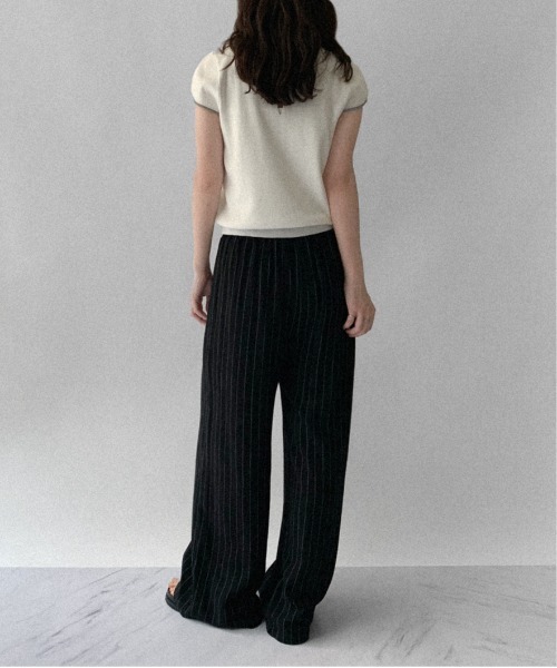 on:nue（オンニュ）の「【on:nue】[選べる6色展開] ラウンドネックショートスリーブニット（ニット/セーター・レディース・ピンク/ホワイト/ブラック/グレー/ストライプ/イエロー・FREE）」の8枚目の写真