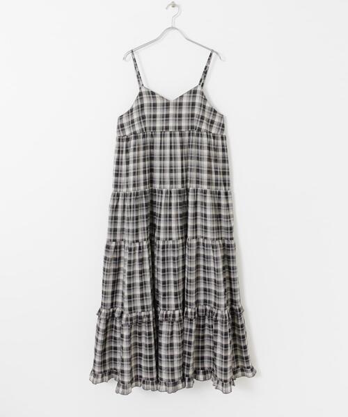 URBAN RESEARCH Sonny Label(アーバンリサーチサニーレーベル)の「『UR TECH』チェックティアードキャミワンピース(ワンピース・レディース・ブラウン系その他/ブラック系その他・FREE)」の22枚目の写真