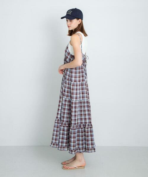 URBAN RESEARCH Sonny Label(アーバンリサーチサニーレーベル)の「『UR TECH』チェックティアードキャミワンピース(ワンピース・レディース・ブラウン系その他/ブラック系その他・FREE)」の20枚目の写真