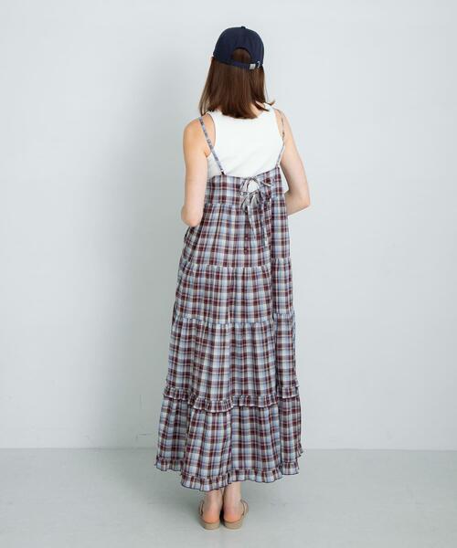 URBAN RESEARCH Sonny Label(アーバンリサーチサニーレーベル)の「『UR TECH』チェックティアードキャミワンピース(ワンピース・レディース・ブラウン系その他/ブラック系その他・FREE)」の4枚目の写真