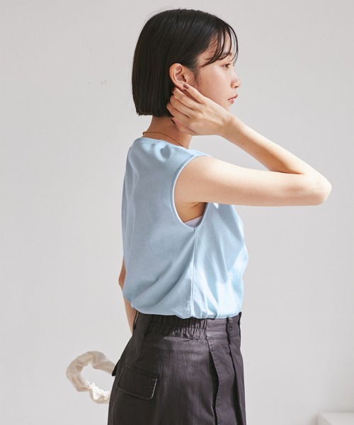 VIS（ビス）の「アシメギャザートップス（Tシャツ/カットソー・レディース・ホワイト/サックスブルー/チャコールグレー・FREE）」の11枚目の写真