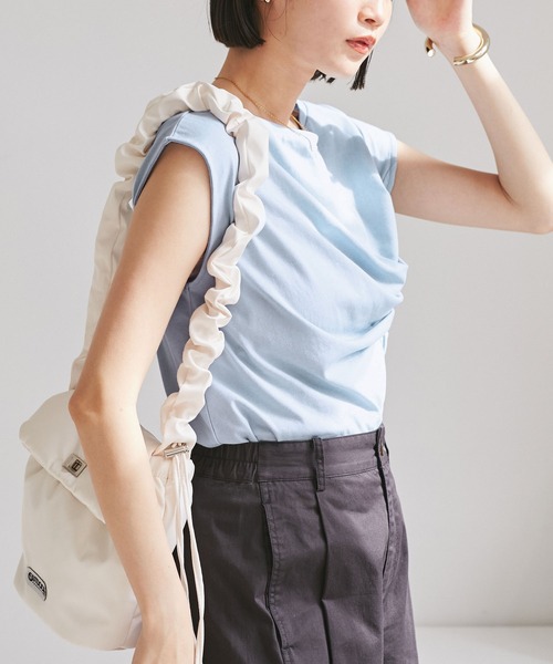 VIS（ビス）の「アシメギャザートップス（Tシャツ/カットソー・レディース・ホワイト/サックスブルー/チャコールグレー・FREE）」の13枚目の写真