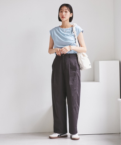 VIS（ビス）の「アシメギャザートップス（Tシャツ/カットソー・レディース・ホワイト/サックスブルー/チャコールグレー・FREE）」の14枚目の写真