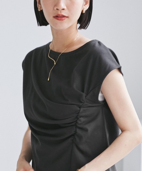 VIS（ビス）の「アシメギャザートップス（Tシャツ/カットソー・レディース・ホワイト/サックスブルー/チャコールグレー・FREE）」の15枚目の写真