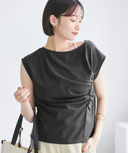 VIS（ビス）の「アシメギャザートップス（Tシャツ/カットソー・レディース・ホワイト/サックスブルー/チャコールグレー・FREE）」の17枚目の写真