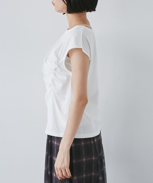 VIS（ビス）の「アシメギャザートップス（Tシャツ/カットソー・レディース・ホワイト/サックスブルー/チャコールグレー・FREE）」の20枚目の写真