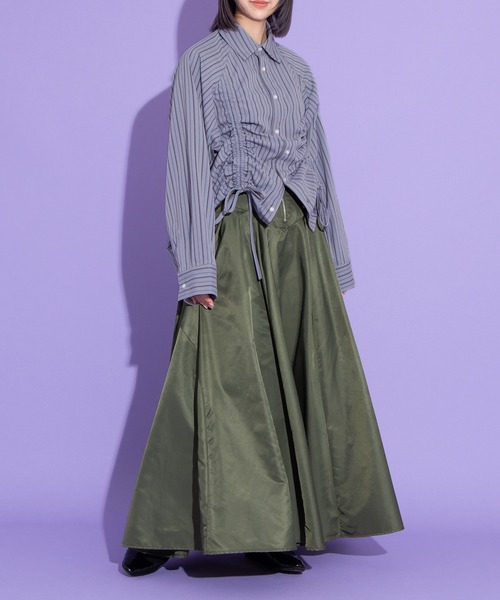 PUNYUS(プニュズ)の「コルセットボリュームスカート(スカート・レディース・カーキ/ブラック/ピンク・1/2/3/4)」の6枚目の写真