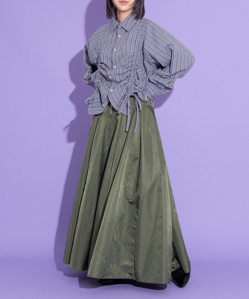 PUNYUS(プニュズ)の「コルセットボリュームスカート(スカート・レディース・カーキ/ブラック/ピンク・1/2/3/4)」の8枚目の写真