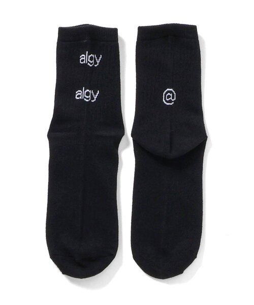 algy（アルジー）の「【抗菌防臭】ダブルロゴクルーソックス（ソックス/靴下・キッズ・オフホワイト/アイボリー/ブラック・24/21）」の3枚目の写真