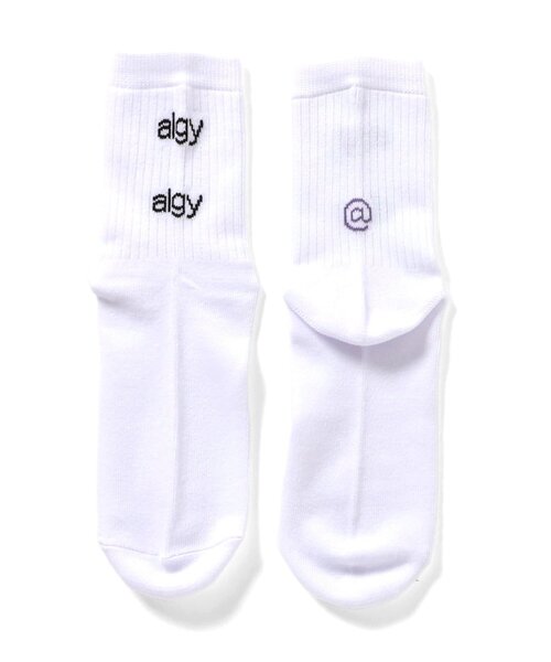 algy（アルジー）の「【抗菌防臭】ダブルロゴクルーソックス（ソックス/靴下・キッズ・オフホワイト/アイボリー/ブラック・24/21）」の4枚目の写真