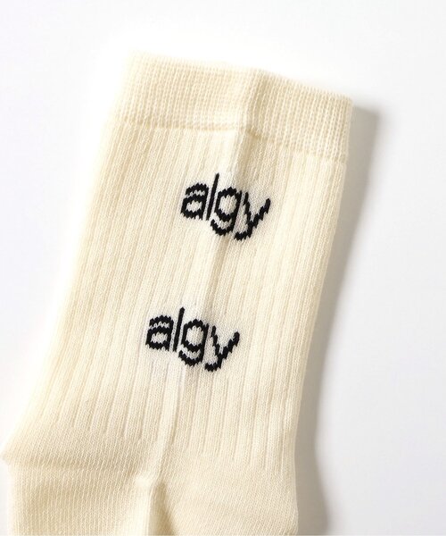 algy（アルジー）の「【抗菌防臭】ダブルロゴクルーソックス（ソックス/靴下・キッズ・オフホワイト/アイボリー/ブラック・24/21）」の5枚目の写真