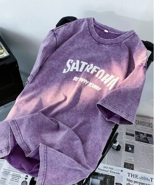 Evo+Revo(エボレボ)の「”クタってるのがイイ!!" ヴィンテージ加工Tシャツ(Tシャツ/カットソー・メンズ・パープル/ブラウン/ピンク/ブラック・M/L/XL)」の3枚目の写真