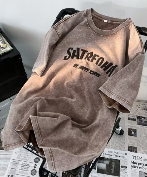 Evo+Revo(エボレボ)の「”クタってるのがイイ!!" ヴィンテージ加工Tシャツ(Tシャツ/カットソー・メンズ・パープル/ブラウン/ピンク/ブラック・M/L/XL)」の2枚目の写真