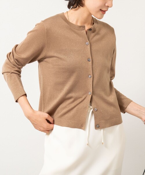 セール】《アンサンブル対応》《手洗い可能》W混ラメクルーネック