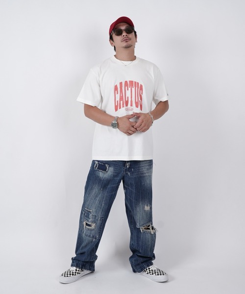 #Re:room(リルーム)の「カクタスヴィンテージクラックプリントTシャツ(Tシャツ/カットソー・メンズ・オフホワイト/ダークグリーン・M-L/S-M/L-XL)」の13枚目の写真
