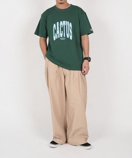 #Re:room(リルーム)の「カクタスヴィンテージクラックプリントTシャツ(Tシャツ/カットソー・メンズ・オフホワイト/ダークグリーン・M-L/S-M/L-XL)」の5枚目の写真
