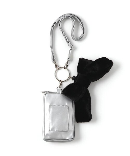 algy（アルジー）の「エコファーりぼん付きポーチショルダー（ショルダーバッグ・キッズ・オフホワイト/ブラック/シルバー・FREE）」の9枚目の写真