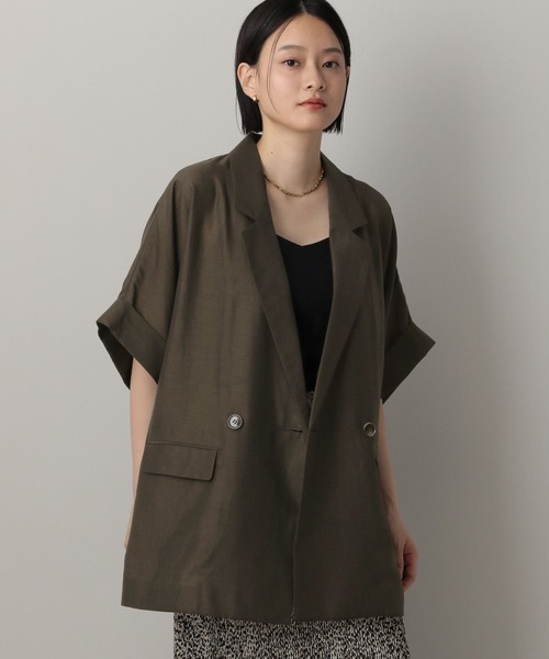 セール】アセテートリネン半袖ジャケット（テーラードジャケット）｜A